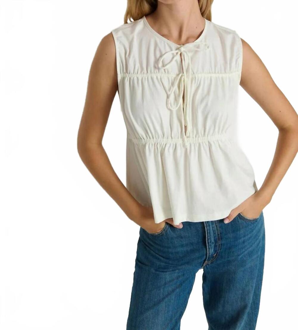 NEW NATION LTD lacie ruching top in white